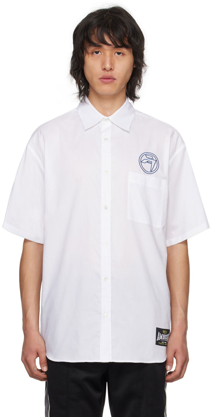 Skjorte Ambush Circle Amblem Shirt Hvid | BMGG001S24FAB0010145