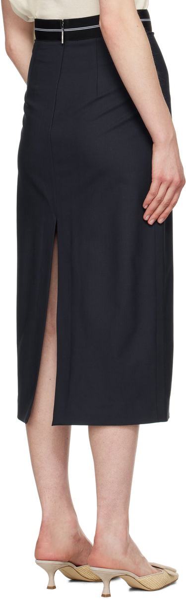 Nederdel MSGM MSGM Virgin Wool Midi Skirt Mørkeblå | 3841MDD17 257127, 2