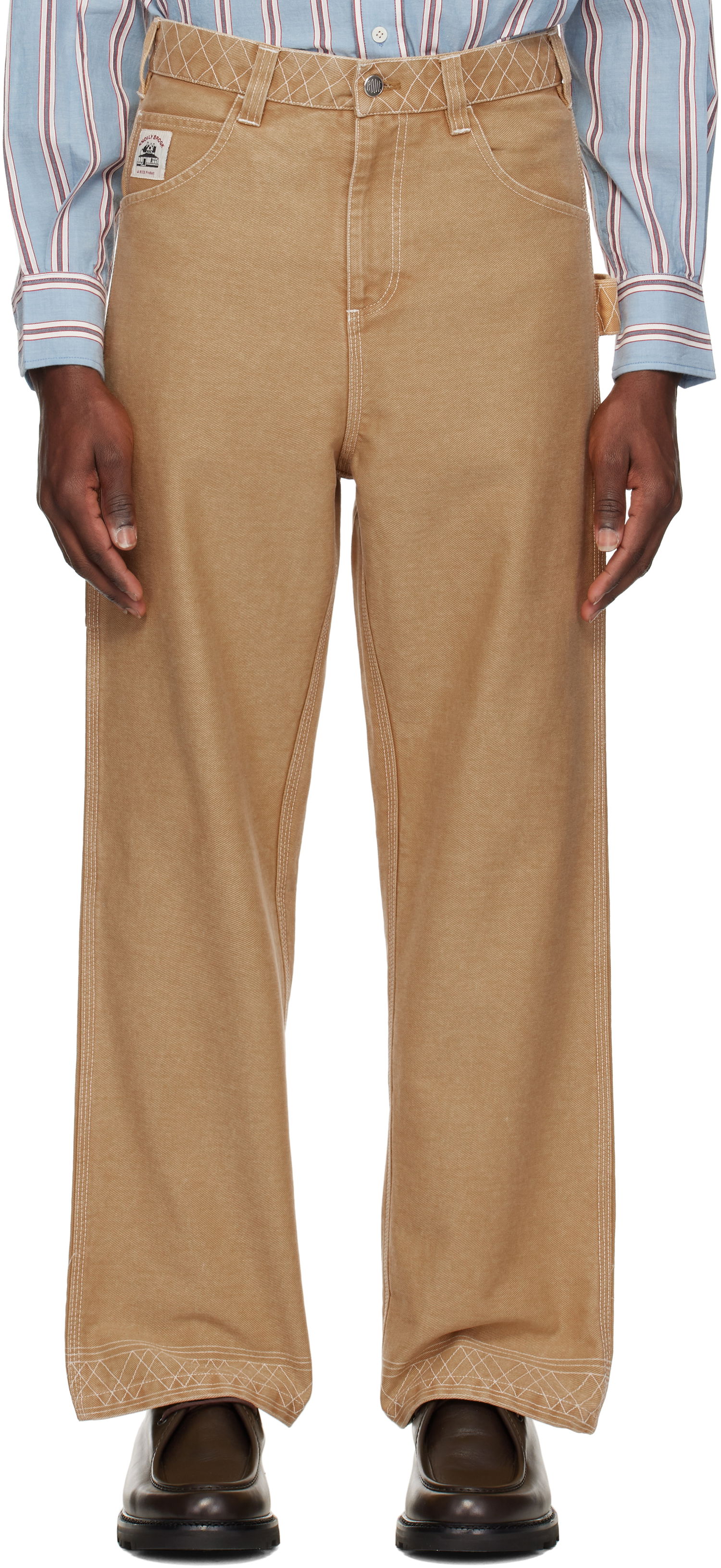 Cargo bukser Bode Bode Embroidered Knolly Brook Trousers Beige | MRS25BT020, 0