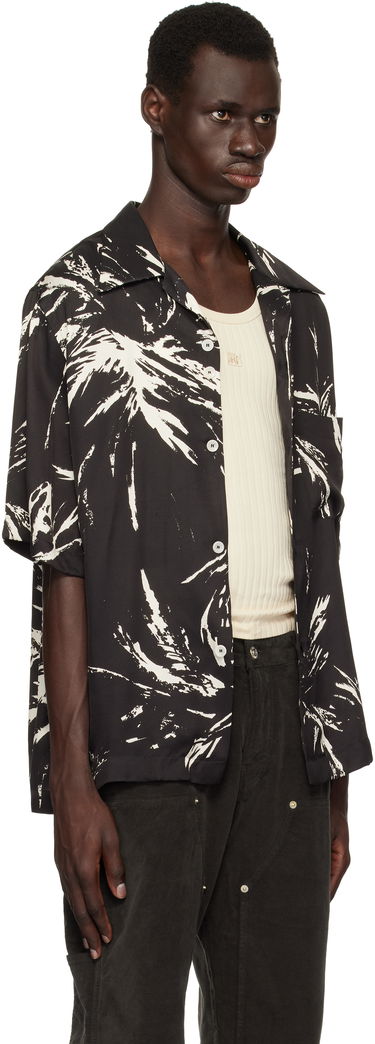 Skjorte Wales Bonner Wales Bonner Highlife Bowling Shirt Sort | MS25SH08-VI05-9900 PRINT VISCOSE, 1