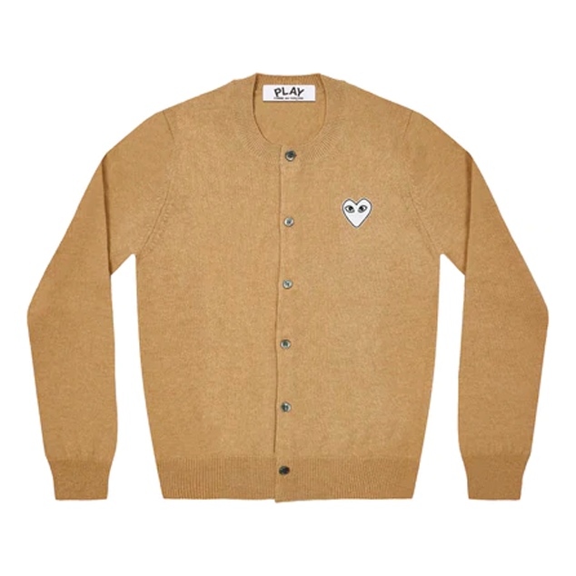 Sweater Comme des Garçons COMME des GARCONS PLAY Women's Cardigan with White Emblem Beige | AZ-N065-051-2, 0