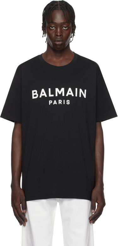 T-shirt Balmain Print T-Shirt Sort | EH1EG010BB73, 0