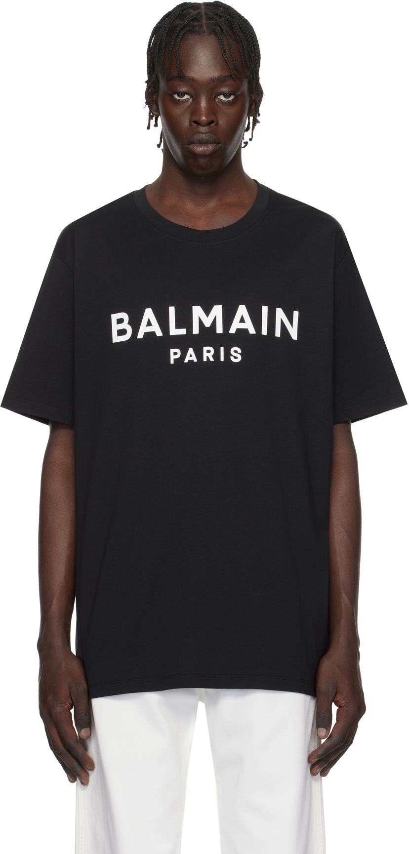 T-shirt Balmain Print T-Shirt Sort | EH1EG010BB73