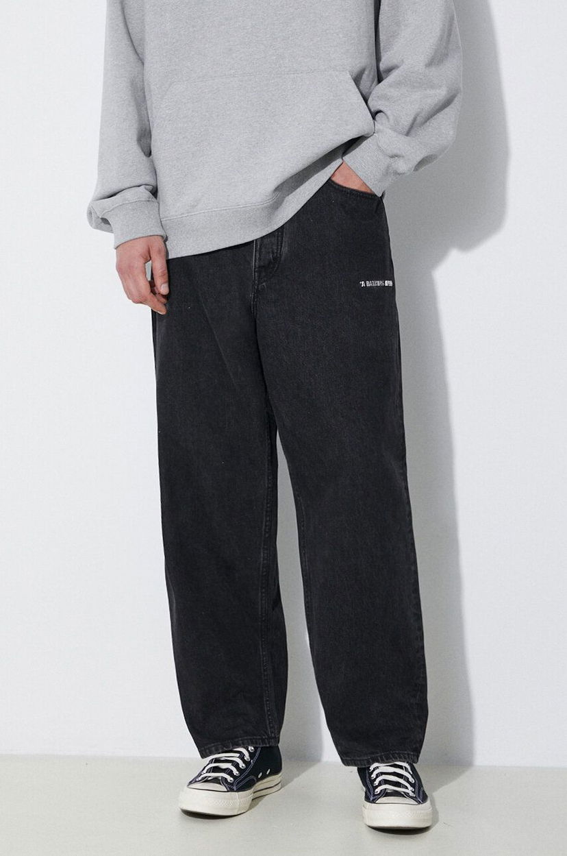Jeans BAPE A Bathing Ape Metal Logo Pin Denim Pants Sort | 1J80150053