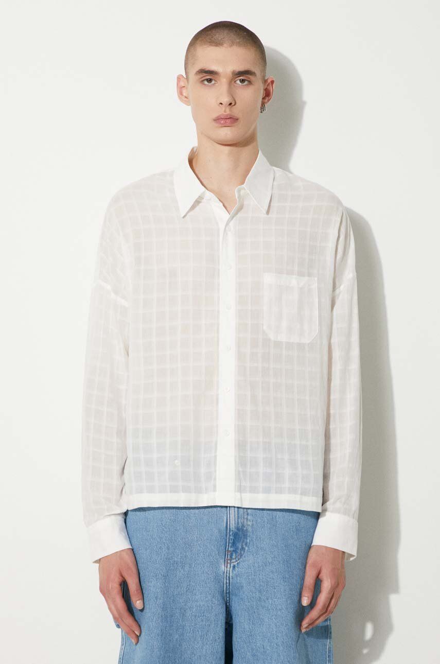 Skjorte Stampd STAMPD Cropped Oversized Buttondown Shirt Hvid | SLA.M3320BD.WHT, 0