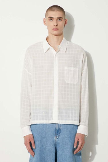 Skjorte Stampd STAMPD Cropped Oversized Buttondown Shirt Hvid | SLA.M3320BD.WHT, 0