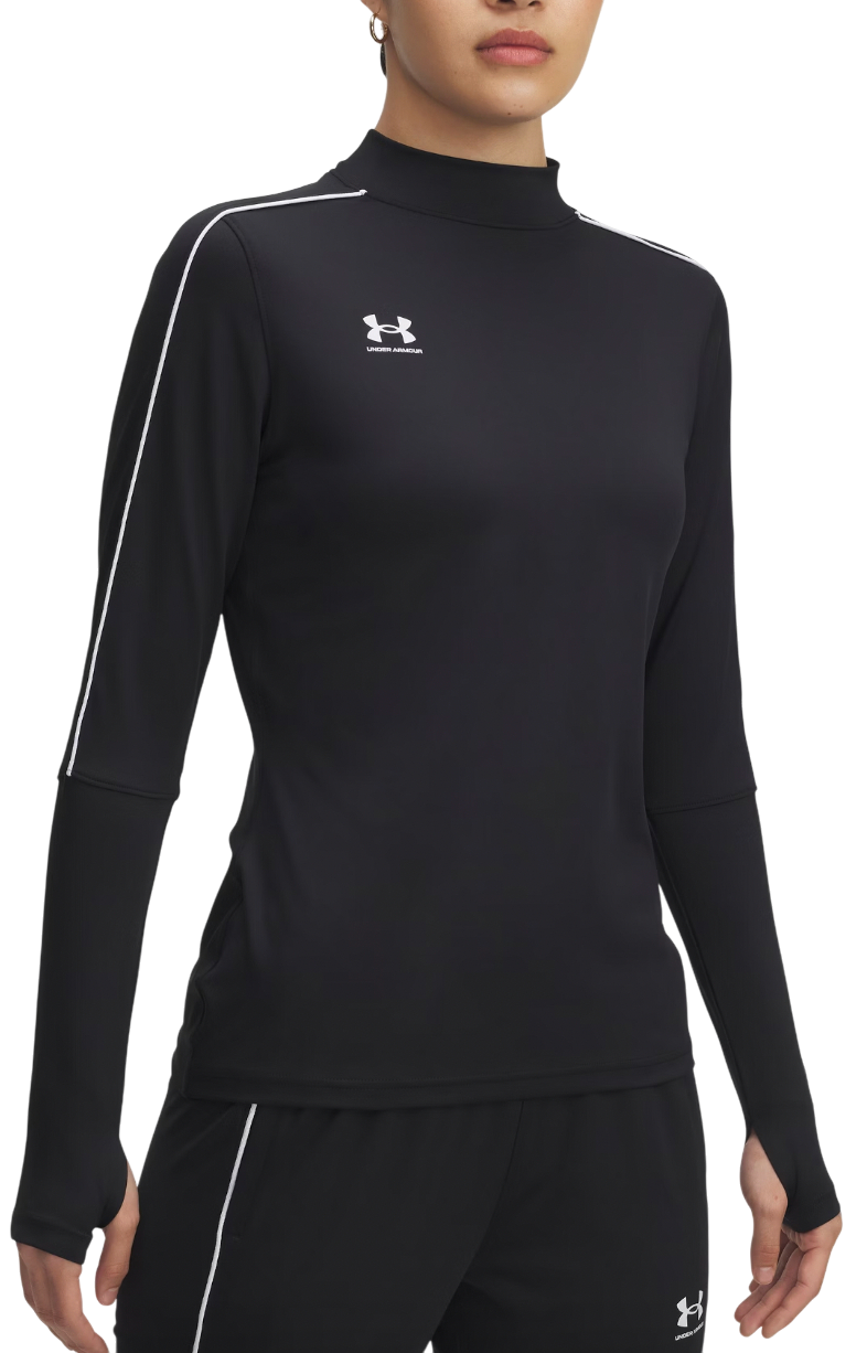 T-shirt Under Armour Challenger Midlayer Mock Neck Long-Sleeve Top with Piping Detail and Thumbholes Sort | 6004072-001