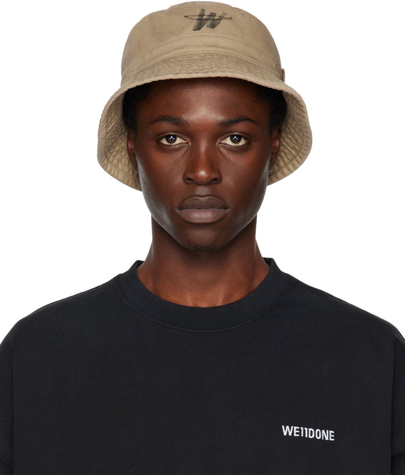 Kasket We11done We11done WD One Logo Bucket Hat Beige | WD-AH3-22-404-U-BG