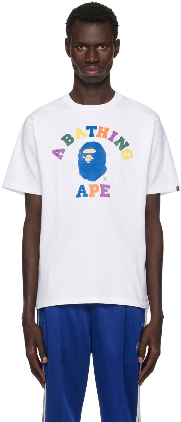 T-shirt BAPE College T-shirt Hvid | 001TEK301014M, 0