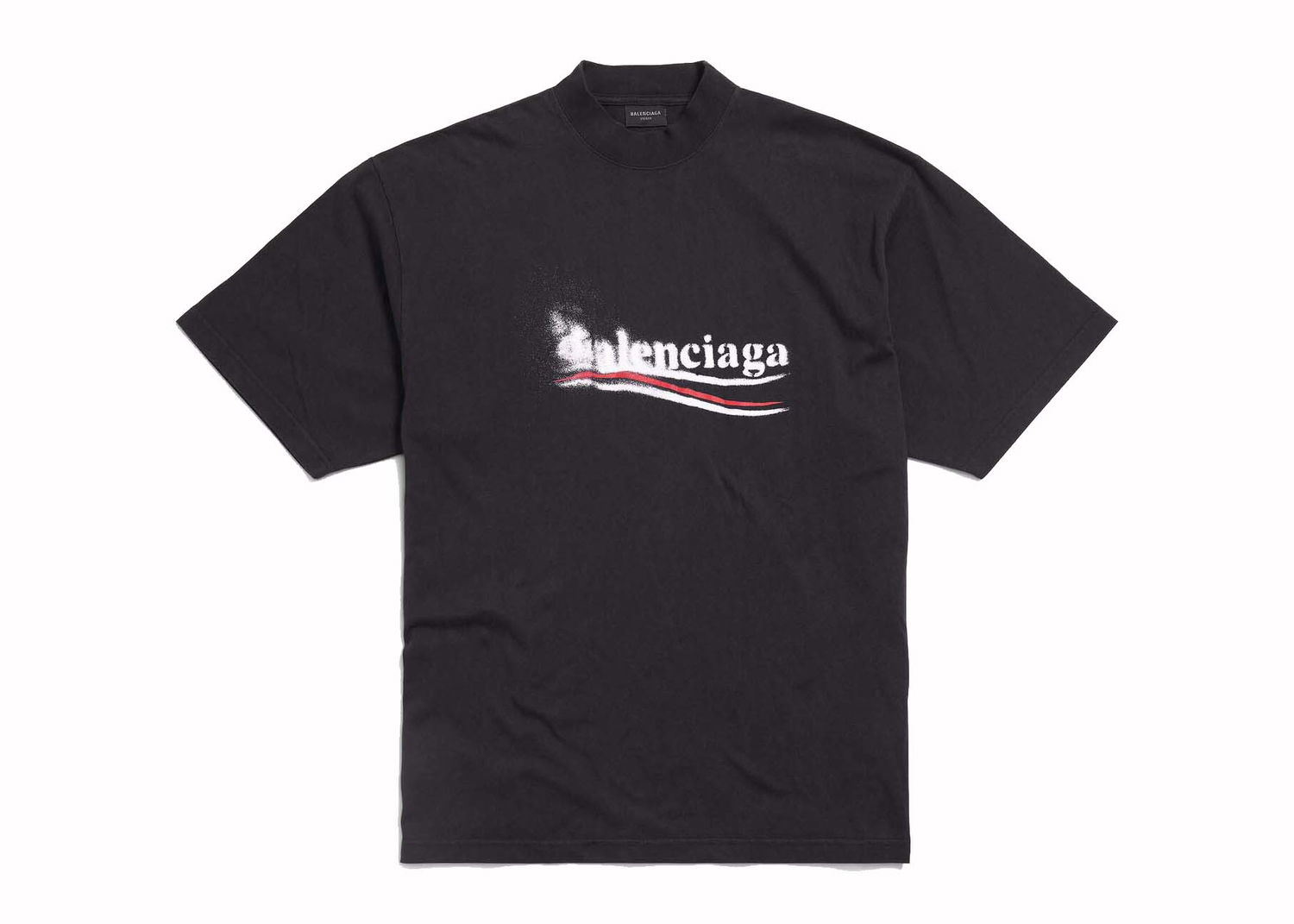 T-shirt Balenciaga Political Stencil T-shirt Sort | 764235 TQVI5, 0