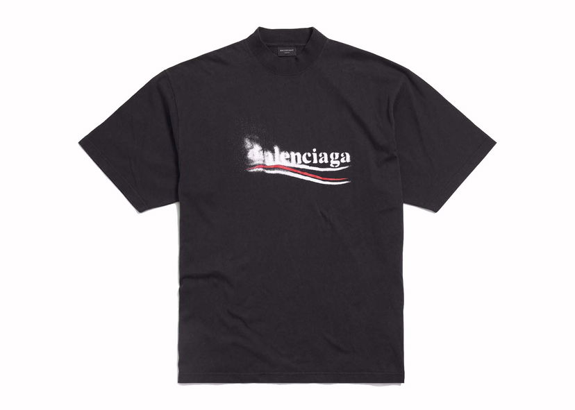 T-shirt Balenciaga Political Stencil T-shirt Sort | 764235 TQVI5