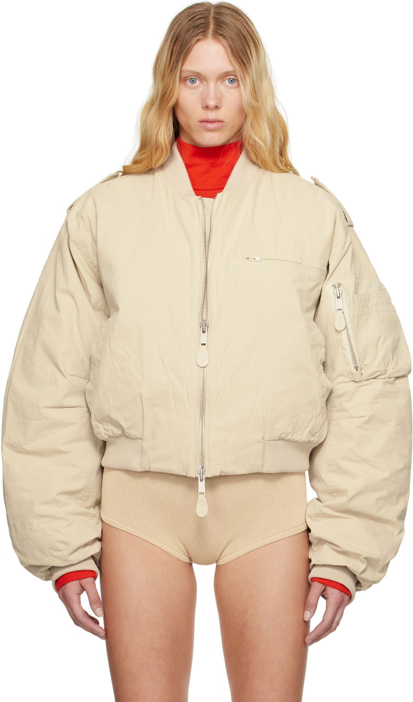 Bomberjakke Entire Studios Entire Studios A-4 Bomber Jacket Beige | ESU-S25-1008-BA