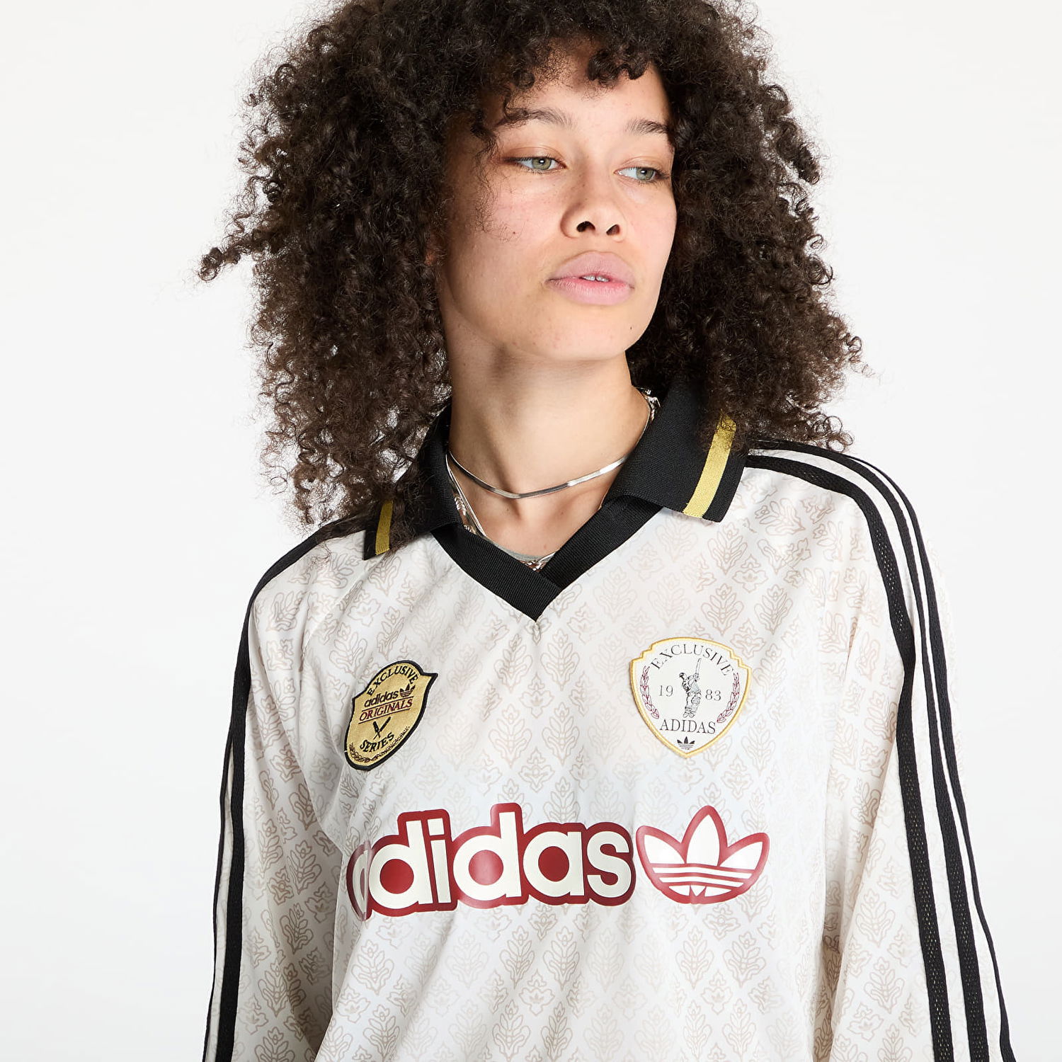 Jersey adidas Originals Retro Sports Cricket-Inspired Longsleeve Jersey Hvid | KA4381, 1