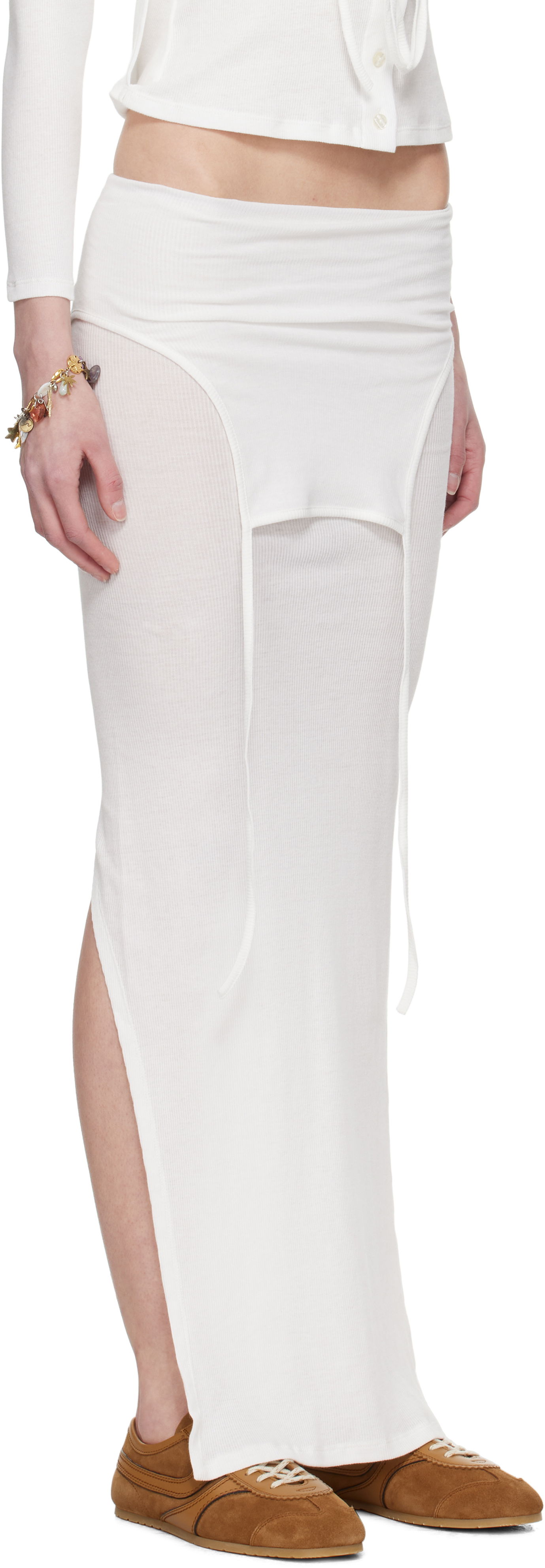 Nederdel Eckhaus Latta Eckhaus Latta Flip Midi Skirt Hvid | 1206-EL-PS25-CH -, 1