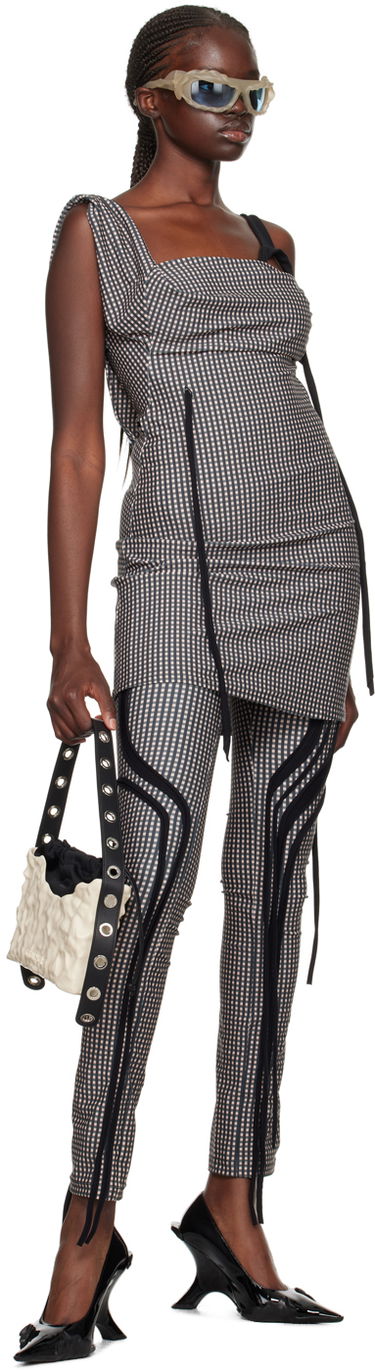 Kjole Ottolinger Ottolinger Plaid Mini Dress Sort | 501401, 3