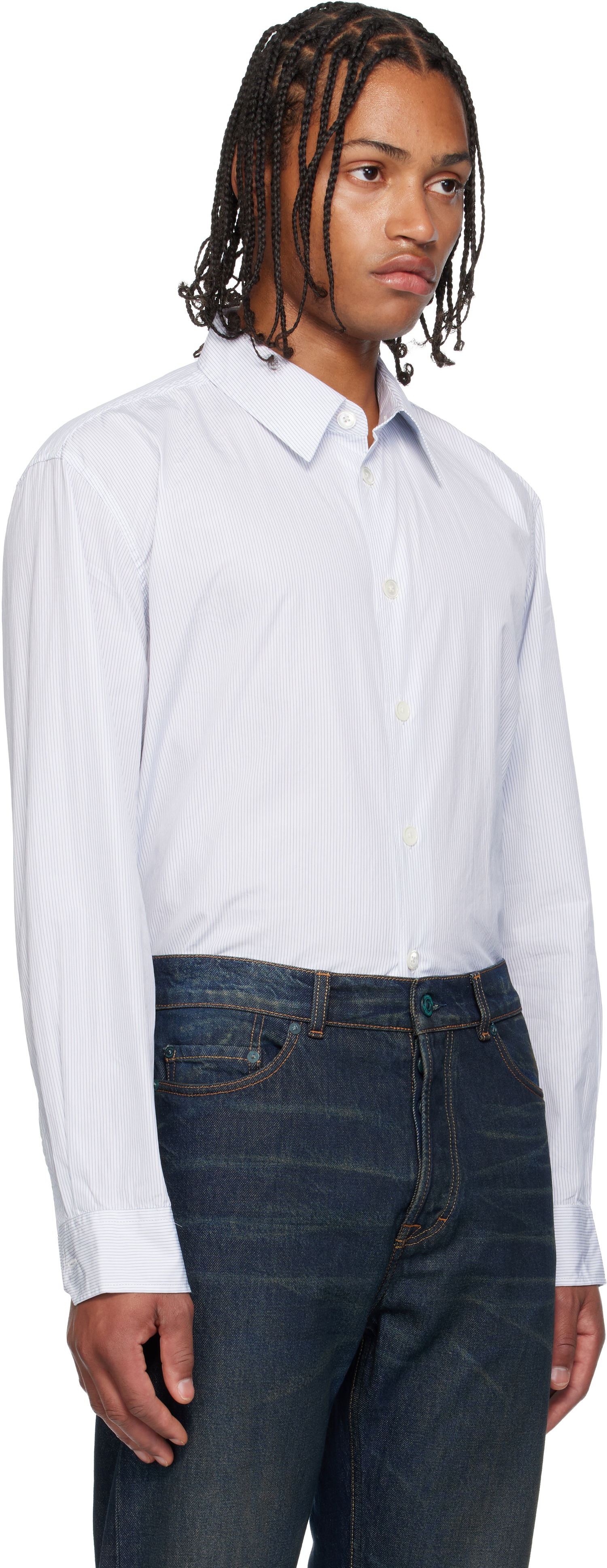 Skjorte OUR LEGACY Beyond Striped Button-Up Shirt Hvid | M4252BD, 1