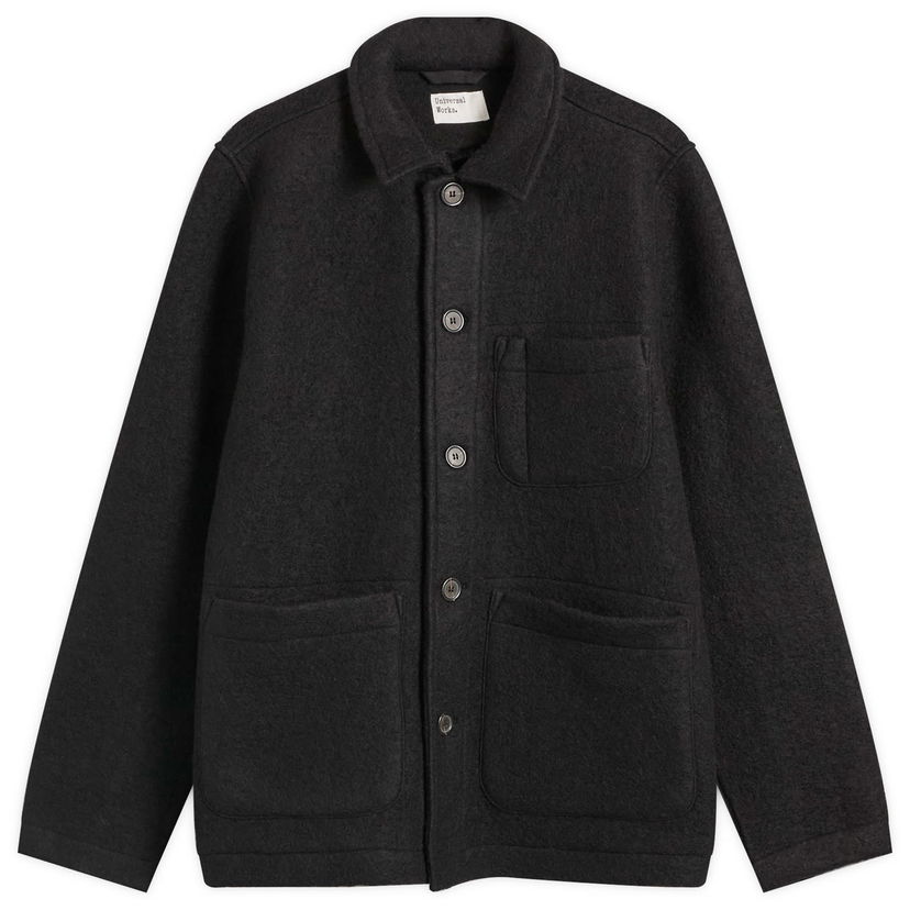 Jakke Universal Works Wool Fleece Field Jacket, Size Small Sort | 00017-BLK