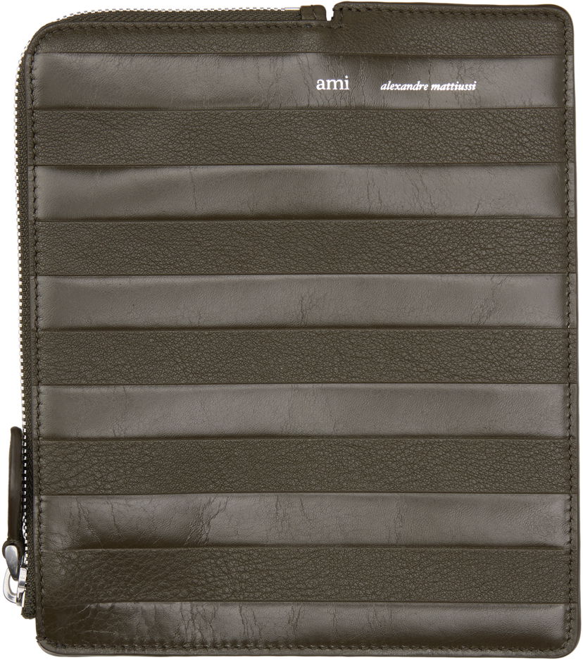 Tegnebog AMI AMI Alexandre Mattiussi Leather Midi Wallet Grøn | USL008.AL0090