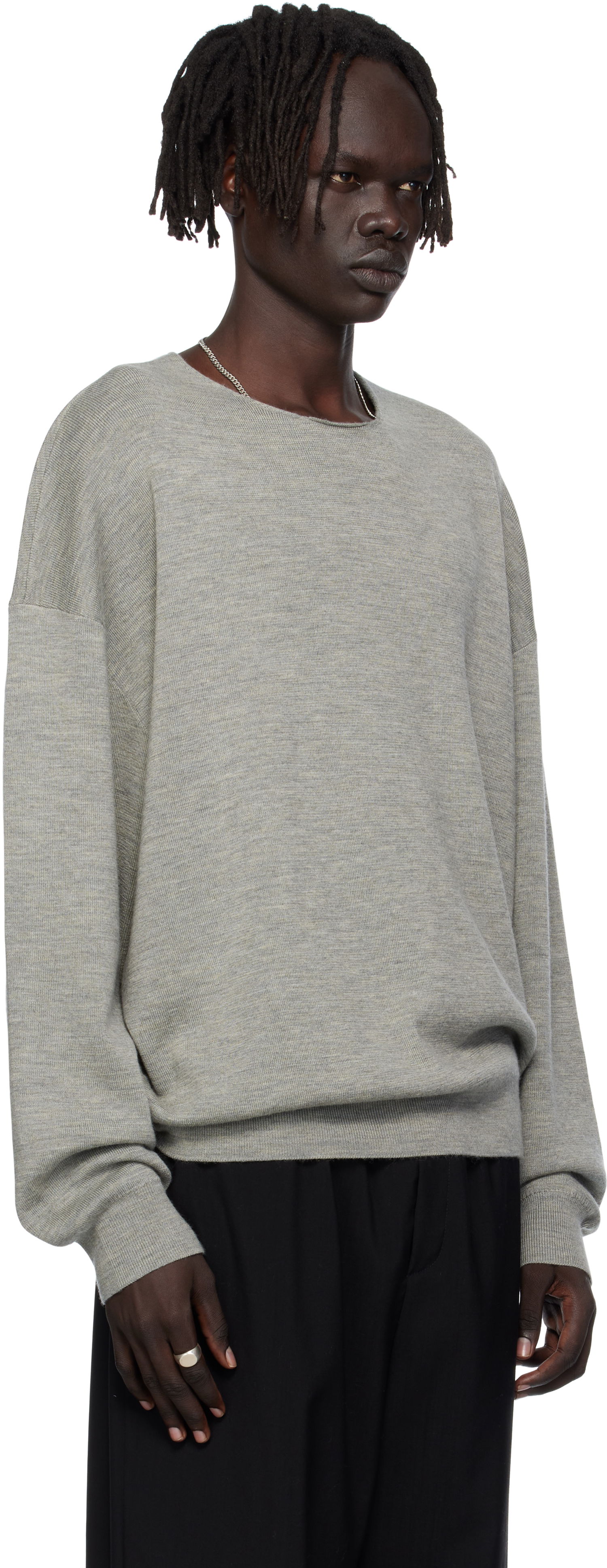 Sweater Fear of God Fear of God ESSENTIALS Long Sleeve Crewneck Sweater Grå | 192SP256495F, 1