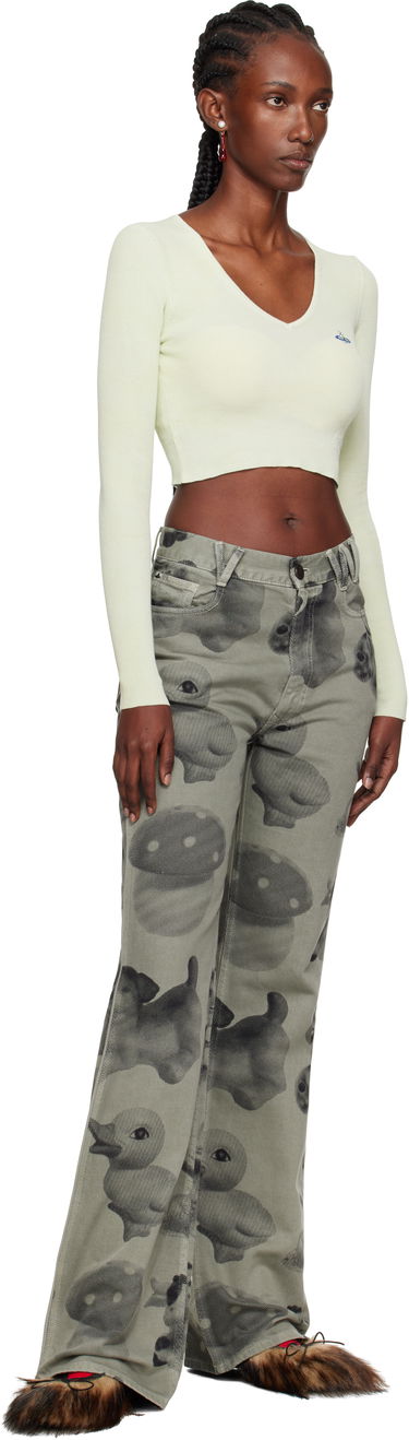 Sweater Vivienne Westwood Vivienne Westwood Bea Cropped V-Neck Sweater Grøn | 1803004W-Y003K-, 3