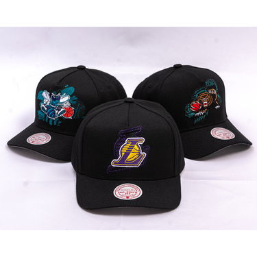 Kasket Mitchell & Ness NBA Los Angeles Lakers Tilted Pro Snapback Cap Sort | HP12813-LALBLCK, 4