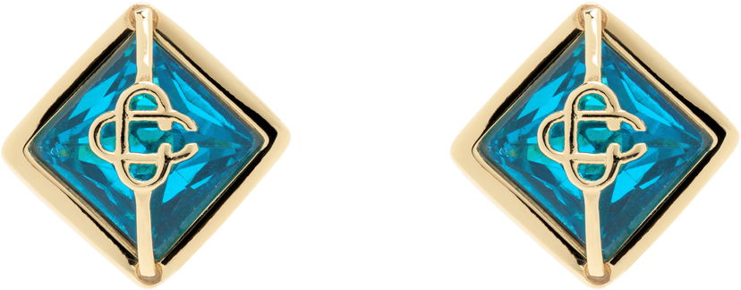 Øreringe Casablanca Crystal Monogram Earrings Turkis | APS25-JW-259-01
