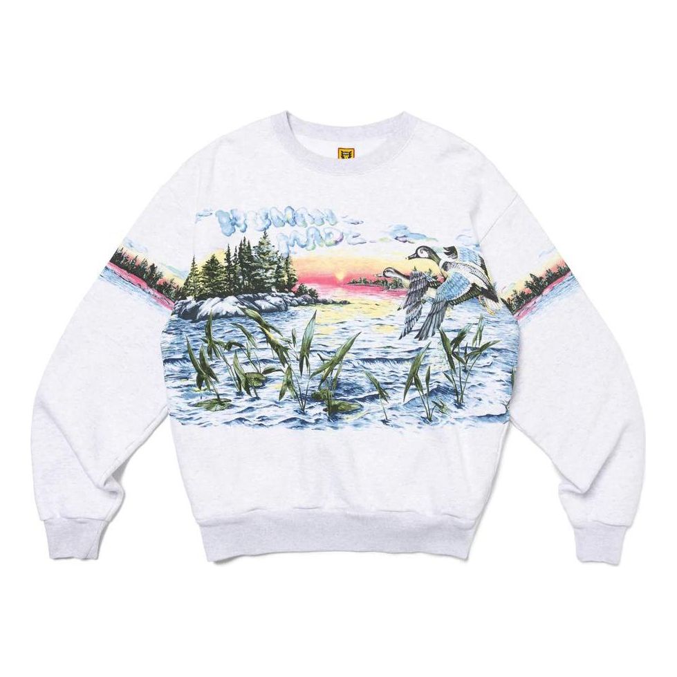 Sweater Human Made HUMAN MADE Hunting Print Sweatshirt Grå | HM26CS025, 0