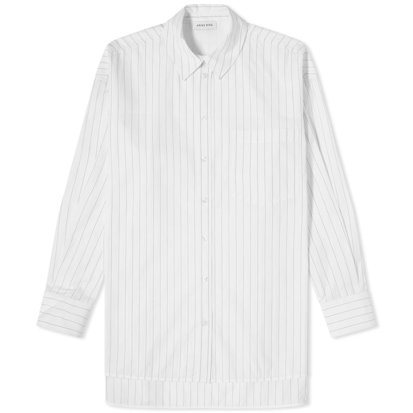 Skjorte Anine Bing Chrissy Pinstripe Shirt Hvid | A-07-5830-104