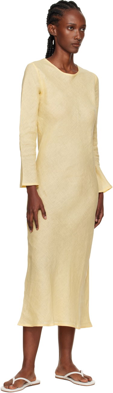 Kjole Baserange Baserange Dydine Long Sleeve Maxi Dress Gul | DRDYL-FL-AU25, 3