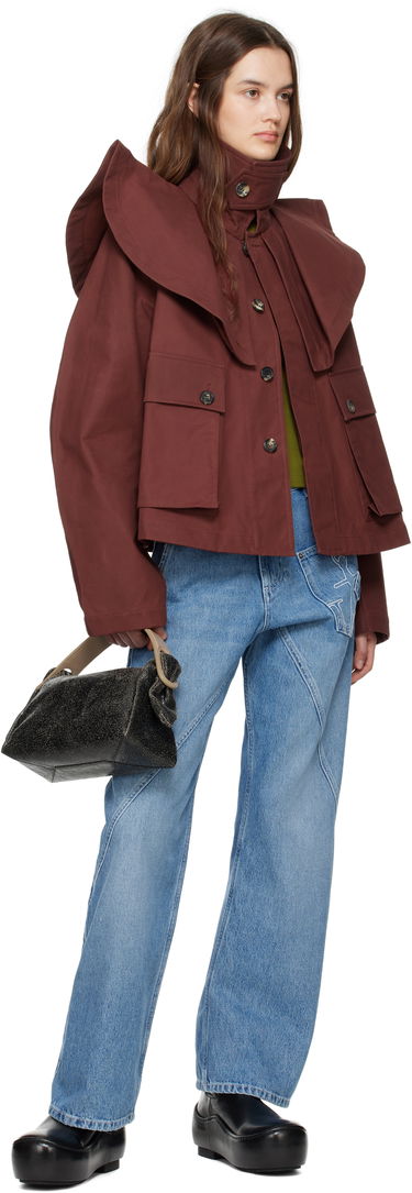 Jakke JW Anderson JW Anderson Oversized Collar Trench Jacket Brun | JK0366-PG1683, 3