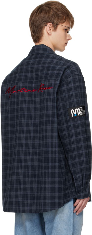 Skjorte Martine Rose Martine Rose Wallet Check Shirt Mørkeblå | 477WS32527, 2