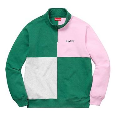 Sweater Supreme Supreme SS18 Color Blocked Half Zip Sweatshirt Flerfarvet | SUP-SS18-759
