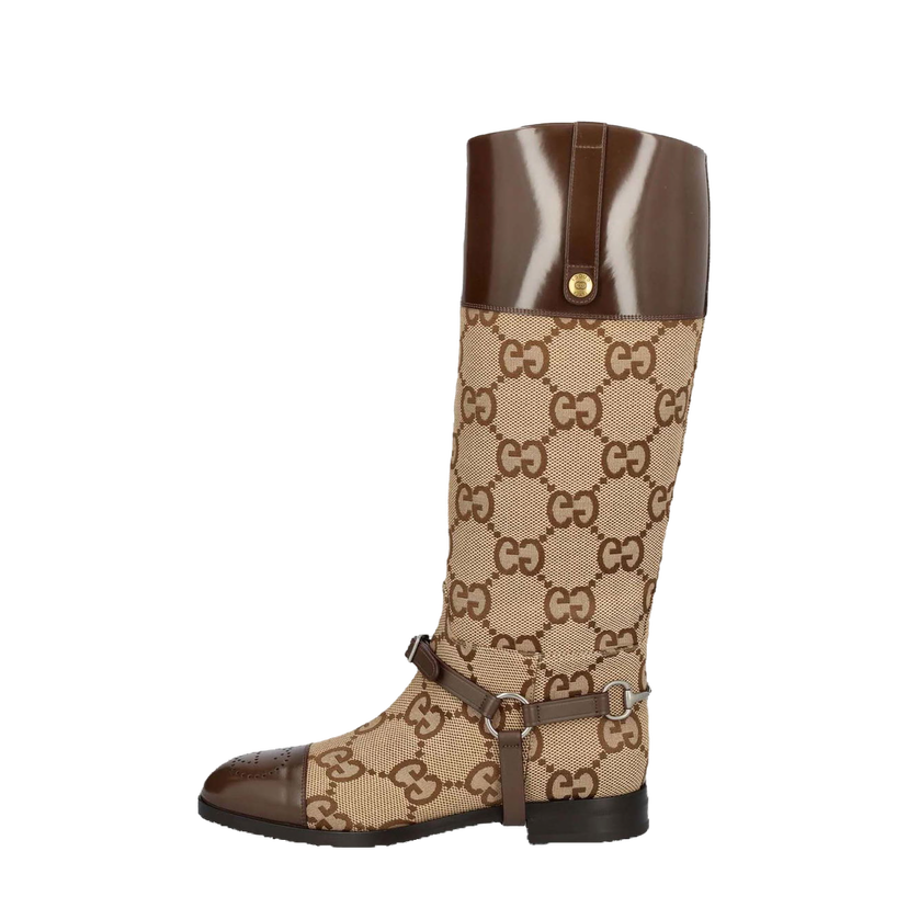 Sneakers og sko Gucci Round Toe Knee-High Boots Brun | 674673 UK050 2597