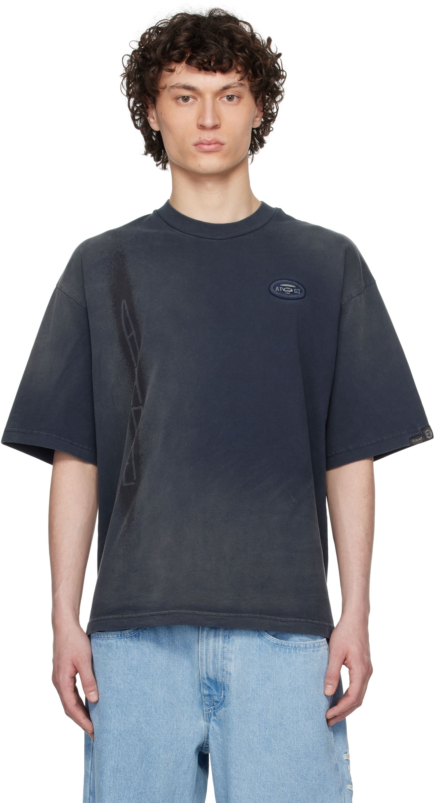 T-shirt AAPE by A Bathing Ape AAPE by A Bathing Ape Fancy Main T-Shirt Mørkeblå | AAPTEM1674XXNBKL, 0