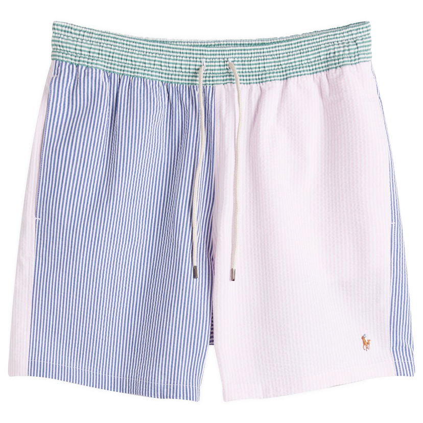 Badetøj Polo by Ralph Lauren Polo Ralph Lauren Multi Stripe Seersucker Swim Shorts, Size Large Flerfarvet | 710963307001