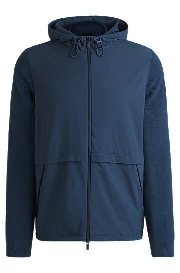 Jakke BOSS Knitted Panel Softshell Jacket Blå | 50531168, 0