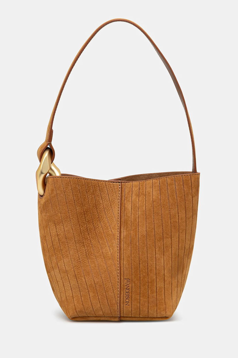 Håndtaske JW Anderson JW Anderson The Jwa Corner Small Bucket Bag Brun | HB0740.LA0375