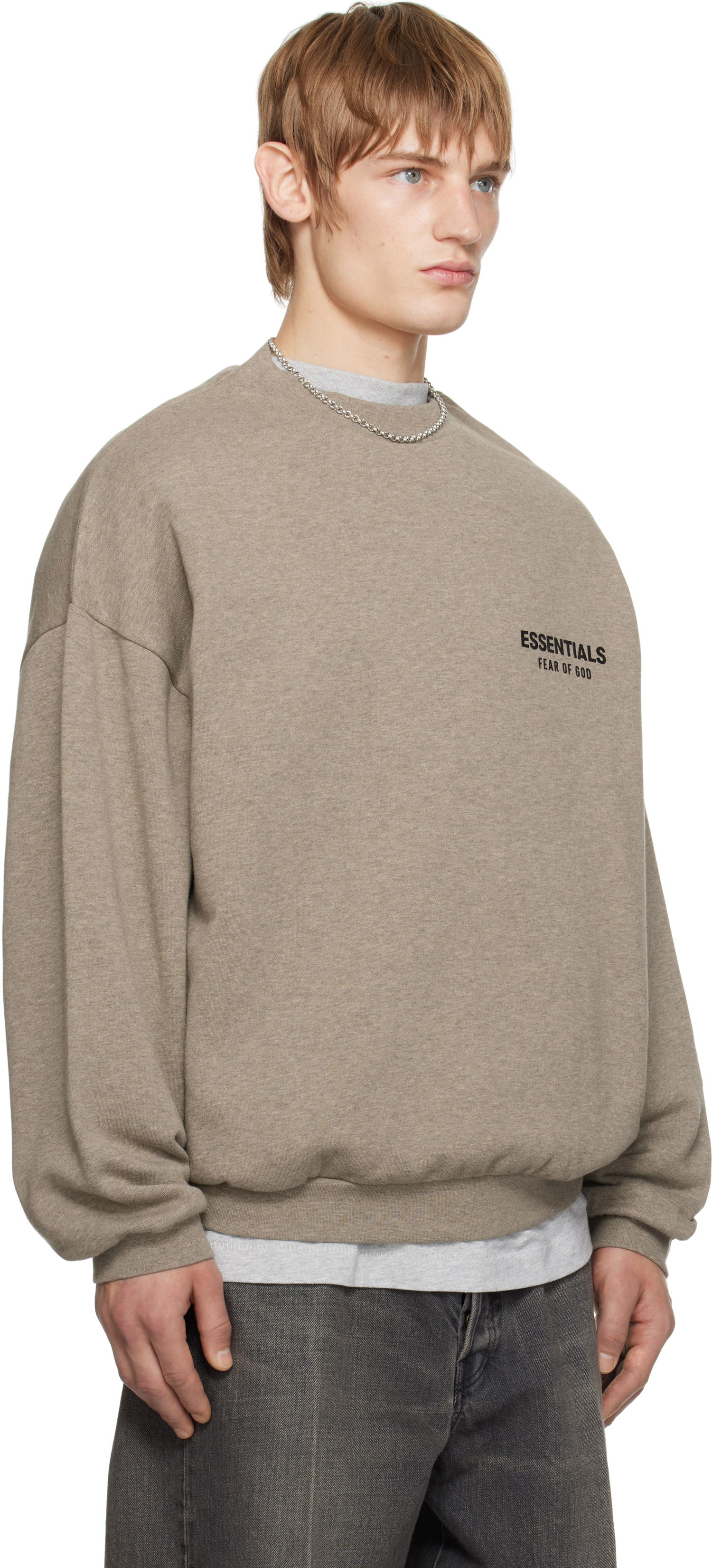 Sweater Fear of God Fear of God ESSENTIALS Fleece Crewneck Sweatshirt Brun | 192HO246269F, 1