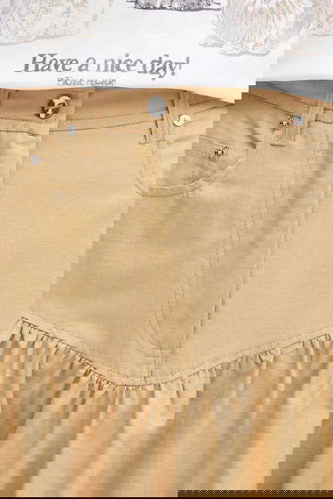 Nederdel GANNI GANNI Classic Summer Suiting Maxi A-Line Skirt Beige | W0620, 3