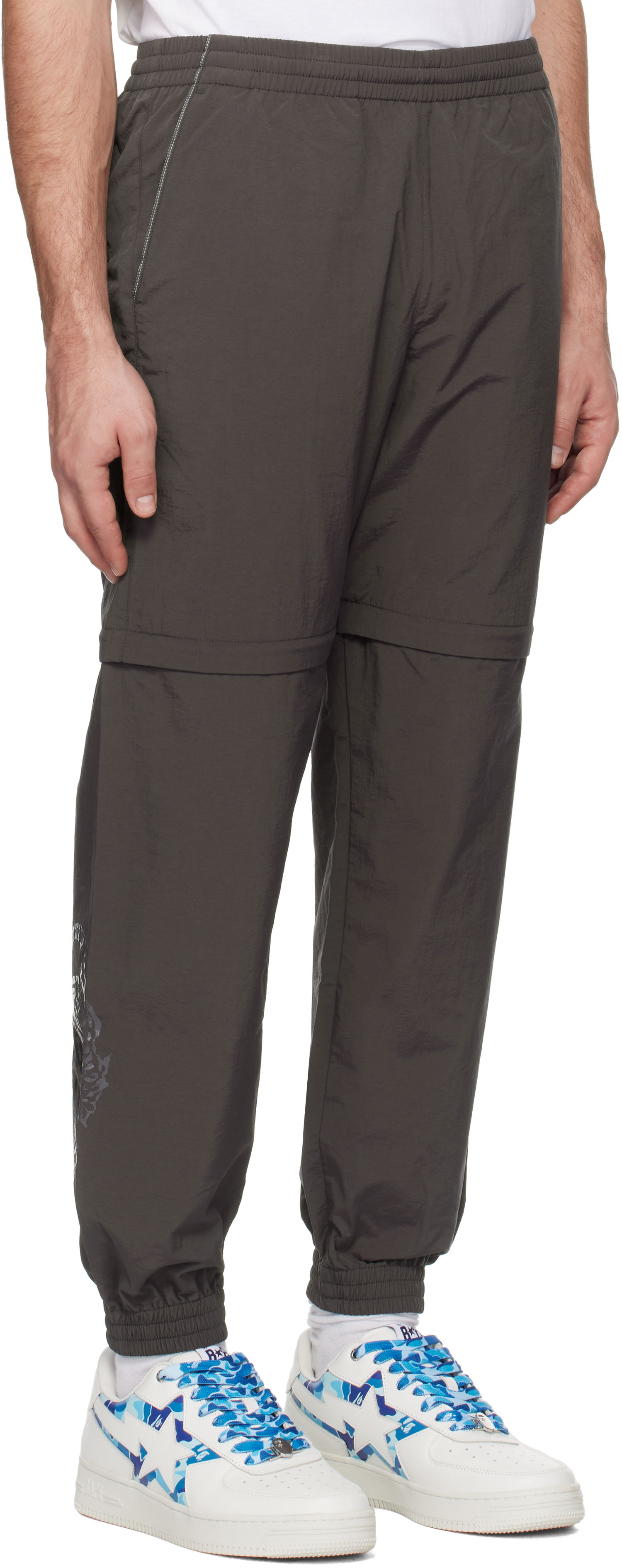 Joggingbukser BAPE BAPE Tiger & Dragon Zip-Off Track Pants Grå | 001PTK701002L, 1