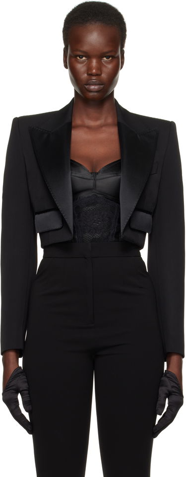 Bomberjakke Dolce & Gabbana Dolce&Gabbana Spencer Tuxedo Wool Blazer Sort | F296YT FU21E, 0