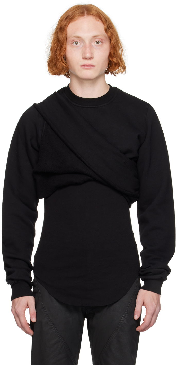 T-shirt Rick Owens DRKSHDW Black Porterville Cutout Sweatshirt Sort | DU02D2268 F