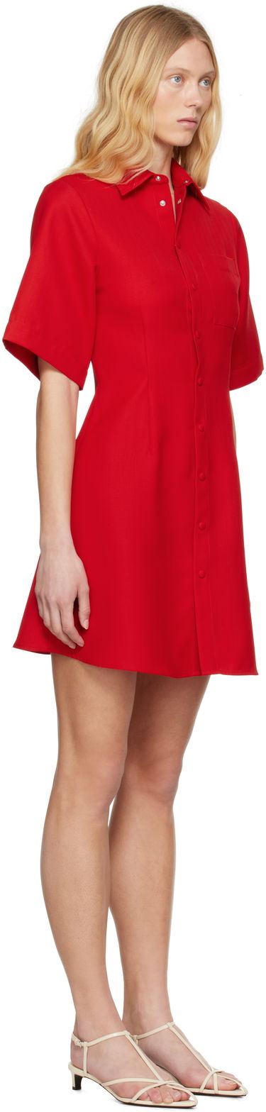 Kjole AMI AMI Paris Wool Short Sleeve Shirt Dress Gul | FDR162.WV0068, 4