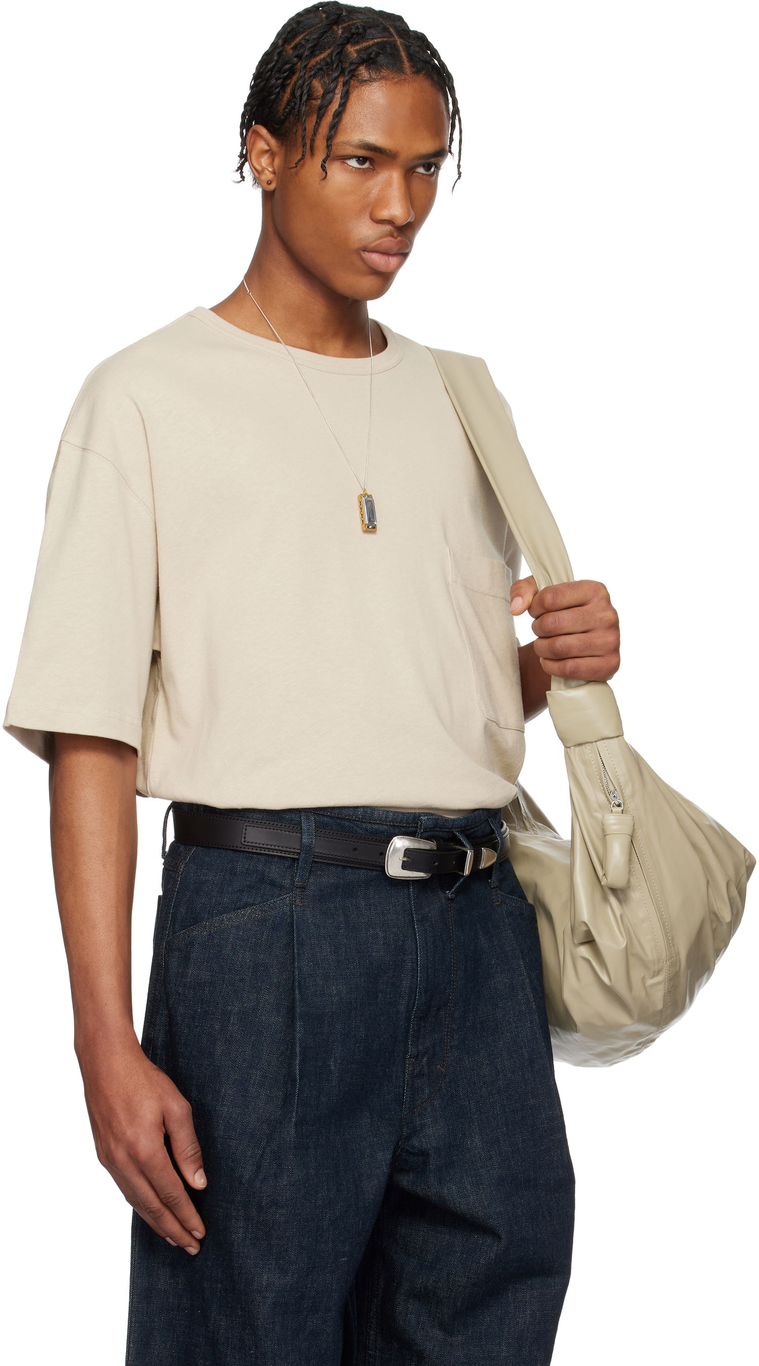 Håndtaske LEMAIRE Lemaire Boxy Short Sleeve T-Shirt Beige | TO1382 LJ1010, 1