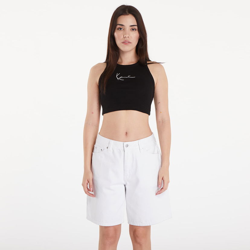 Tanktop Karl Kani Top Small Signature Essential Racer Rib Top Black Sort | KW-TP011-001-01