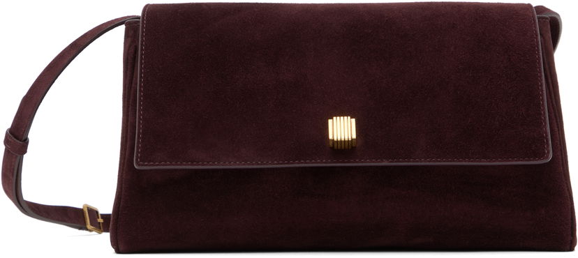 Håndtaske Khaite KHAITE Audrey Suede Crossbody Bag Bourgogne | H3032-726
