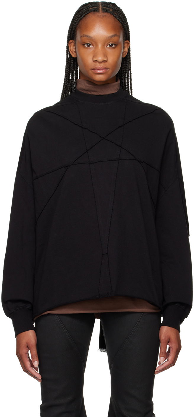 Sweatshirt Rick Owens DRKSHDW Black Lido Crater Sweatshirt Sort | DS02D2235 RIGET1