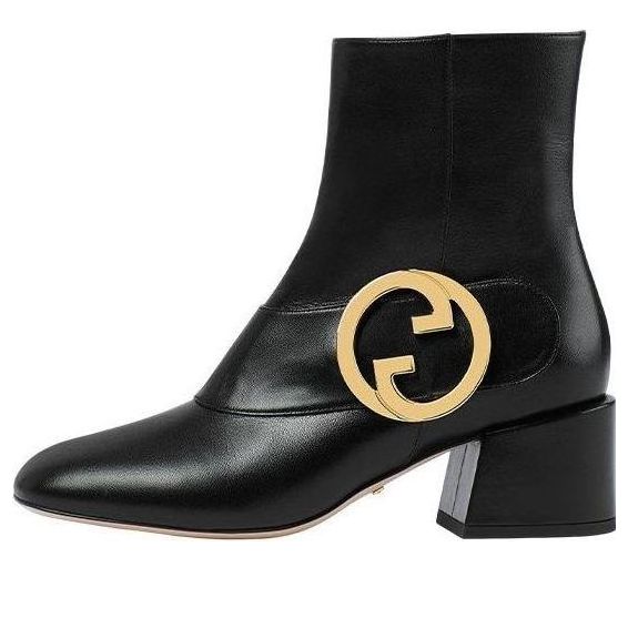 Sneakers og sko Gucci Blondie Leather Ankle Boots Sort | 700016-C9D00-1000
