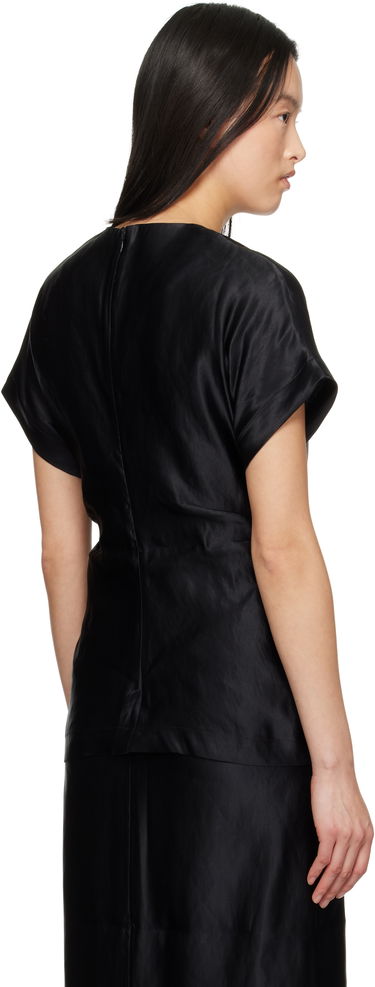 T-shirt Loulou de Saison Loulou de Saison Pero Satin Blouse Sort | PERO, 2
