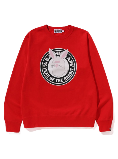 Sweater BAPE Year of the Rabbit Ape Head Crewneck Rød | 1J20-113-001